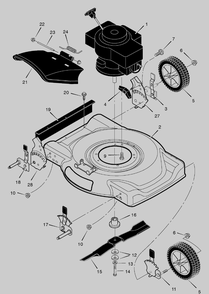 Mower Housing Assembly Diagram and Parts List for 224010X24B 2004 Briggs and Stratton Lawn Mower